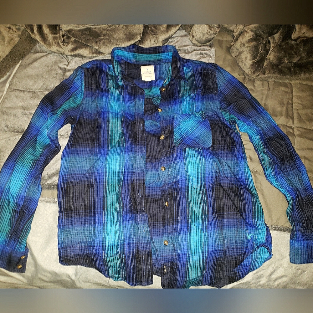 Mens Medium American Eagle Flannel Shirt M/M 🇺🇲🦅✔